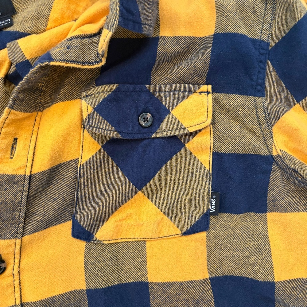 Vans Yellow and Black Checkered Flannel Shirt - Picture 2 of 6